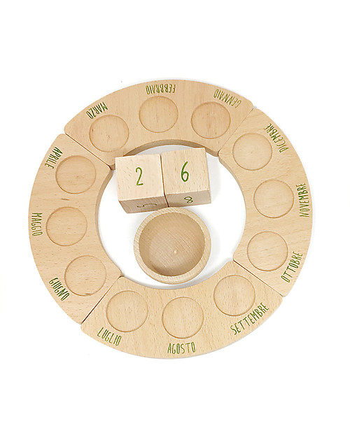 Grapat Italian Perpetual Calendar - Rainbow Colour - Sustainable Wood Montessori Toys