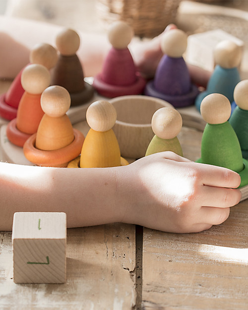 Grapat Italian Perpetual Calendar - Rainbow Colour - Sustainable Wood Montessori Toys