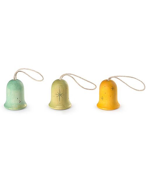 Grapat Jingle Joy Bells Christmas Ornament - 3 Pieces - Sustainable Wood Advent Calendars