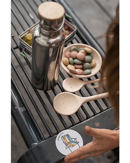 Grapat Kitchen Set - Yummy Happy Place - 2 Spoons/1 Bowl - 24 Pieces - Sustainable Wood Montessori Toys