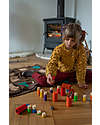Grapat Lola Nins and Tubes - 36 Pieces - Rainbow - Sustainable Wood Montessori Toys