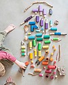 Grapat Lola Nins and Tubes - 72 Pieces - Rainbow Color - Sustainable Wood Montessori Toys