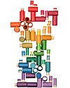 Grapat Lola Nins and Tubes - 72 Pieces - Rainbow Color - Sustainable Wood Montessori Toys