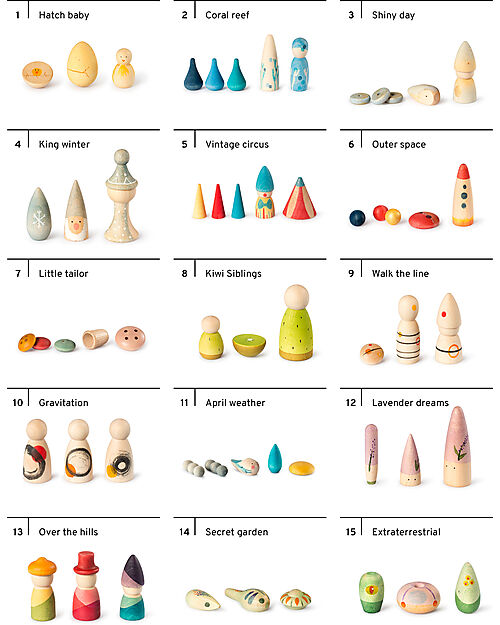 Grapat Lucky Lucky Surprise Box - Second Edition - 15 Sustainable Wooden Sets Montessori Toys