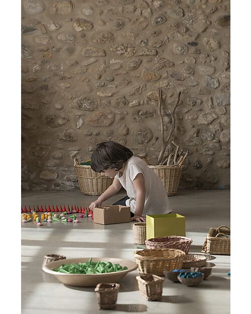 Grapat Mandala Cone - 36 Cone Shaped Pieces - Green - Sustainable Wood Montessori Toys