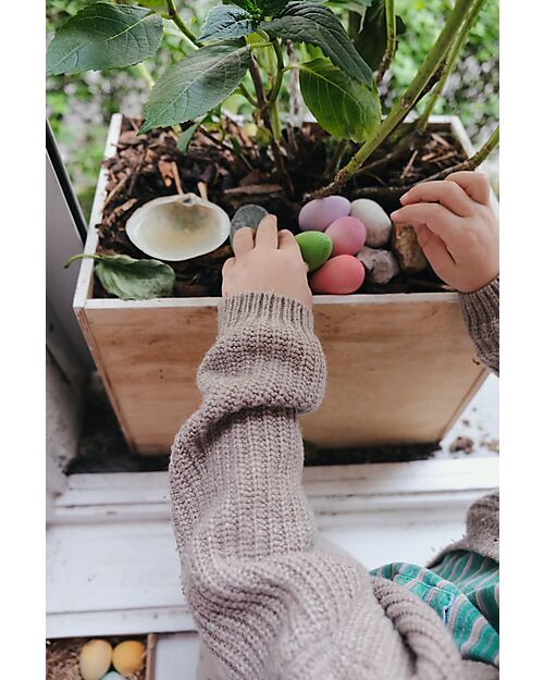 Grapat Mandala Eggs - 12 Pieces in the Shape of Eggs - Rainbow - Sustainable Wood Montessori Toys