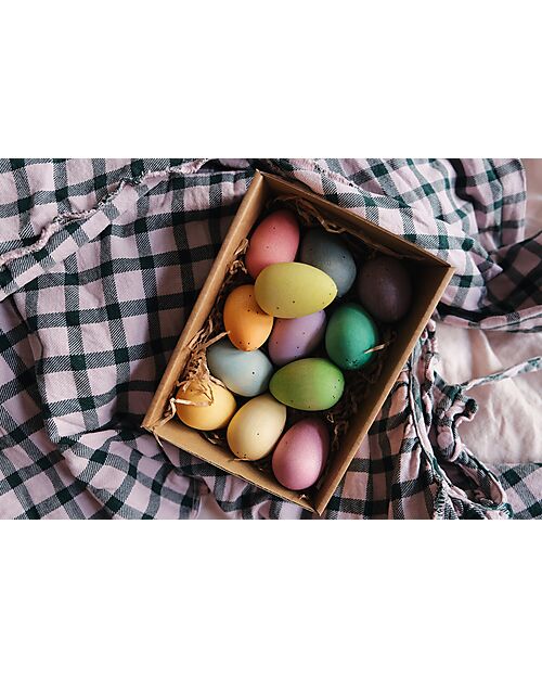 Grapat Mandala Eggs - 12 Pieces in the Shape of Eggs - Rainbow - Sustainable Wood Montessori Toys