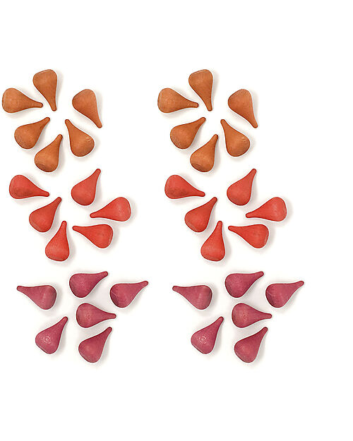 Grapat Mandala Fire - 36 Flame Shaped Pieces - Red - Sustainable Wood Montessori Toys