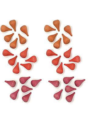 Grapat Mandala Fire - 36 Flame Shaped Pieces - Red - Sustainable Wood Montessori Toys