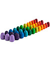 Grapat Mandala Rainbow - 36 Egg Shaped Pieces - Multicolored - Sustainable Wood Montessori Toys