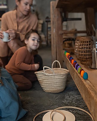 Grapat Mandala Rainbow - 36 Egg Shaped Pieces - Multicolored - Sustainable Wood Montessori Toys