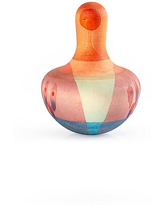 Grapat Mellow Orange Bird Spinning Top - Sustainable Wood Montessori Toys
