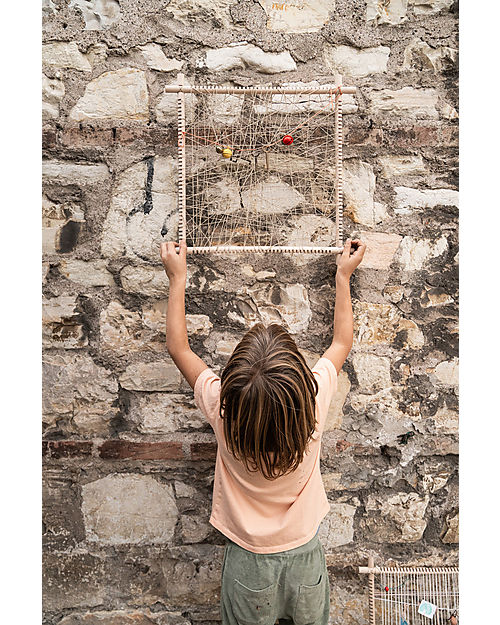 Grapat Nature and Memory Frame - 4 Sticks a Ball of Hemp Thread - Sustainable Wood Montessori Toys