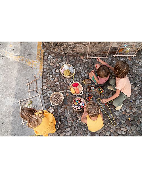 Grapat Nature and Memory Frame - 4 Sticks a Ball of Hemp Thread - Sustainable Wood Montessori Toys