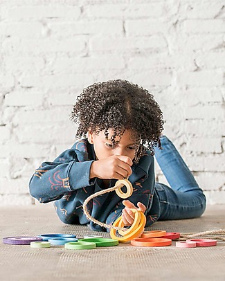Grapat Nest Ring - 24 Pieces in Sustainable Wood - Rainbow Color Montessori Toys