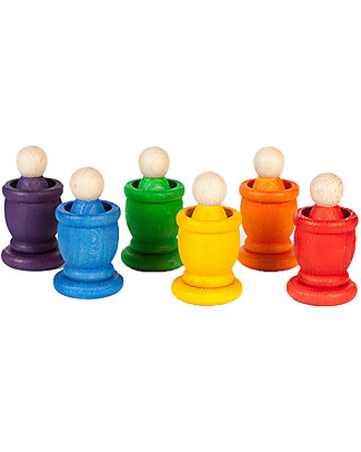 Grapat Nins, Grounds and Coins - Rainbow Color - Sustainable Wood Creative Toys