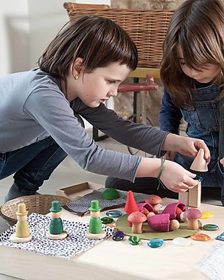 Grapat Nins of the Forest - Rainbow Colour - Sustanable Wood Creative Toys