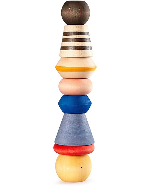 Grapat Serendipity Stacking Tower - 8 Pieces - Sustainable Wood Montessori Toys