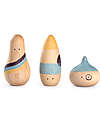 Grapat Set of 3 characters Hooray! - Multicolor - Sustainable Wood Montessori Toys