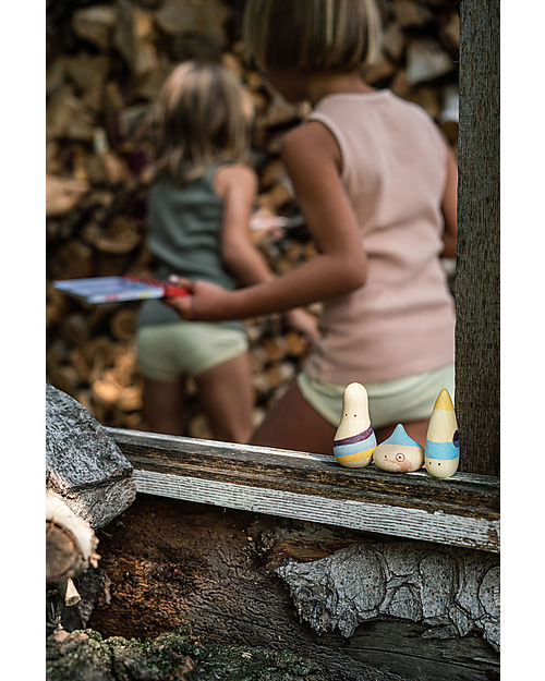 Grapat Set of 3 characters Hooray! - Multicolor - Sustainable Wood Montessori Toys