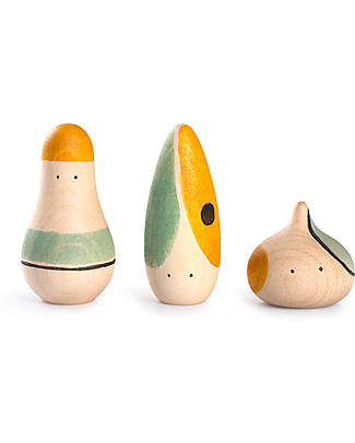 Grapat Set of 3 characters Wow! - Multicolor - Sustainable Wood Montessori Toys