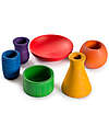Grapat Set Pots - 6 Pots - Rainbow Colours - Sustainable Wood Montessori Toys