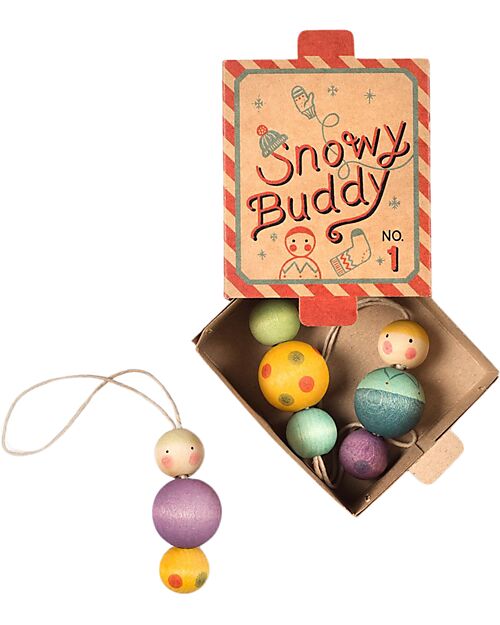 Grapat Snowy Buddy Christmas Ornament - 3 Pieces - Sustainable Wood Advent Calendars