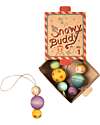 Grapat Snowy Buddy Christmas Ornament - 3 Pieces - Sustainable Wood Advent Calendars