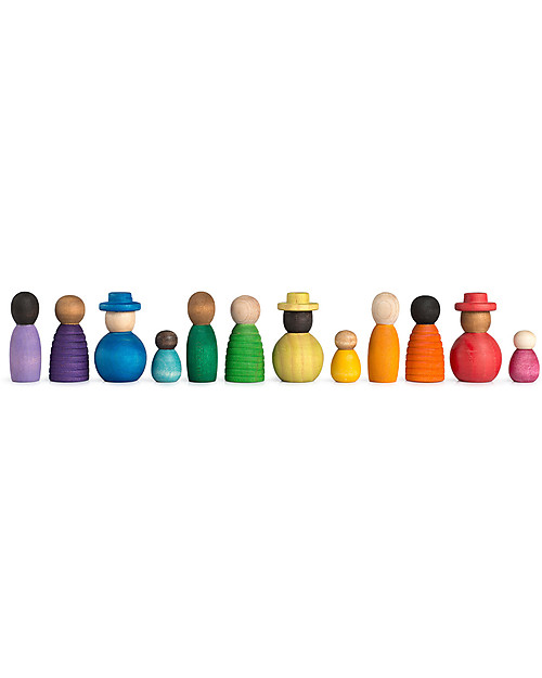 Grapat Together - Set of 12 Nins - Multicolored - Sustainable Wood Montessori Toys