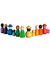 Grapat Together - Set of 12 Nins - Multicolored - Sustainable Wood Montessori Toys
