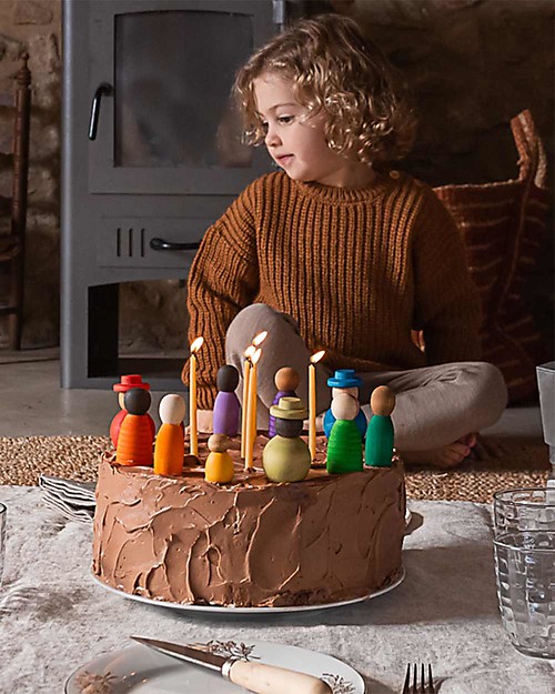 Grapat Together - Set of 12 Nins - Multicolored - Sustainable Wood Montessori Toys