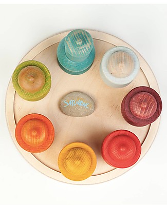 Grapat Weekly Calendar of the 7 Moons - Rainbow Colour - Sustainable Wood Creative Toys