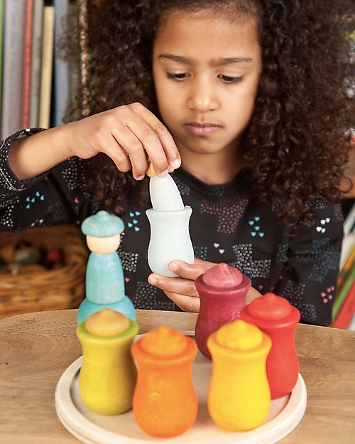 Grapat Weekly Calendar of the 7 Moons - Rainbow Colour - Sustainable Wood Montessori Toys