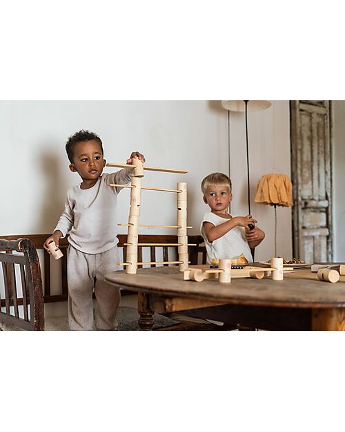 Grapat Woodland Set - 18 Tubes - 9 Walkways - Sustainable Wood Montessori Toys