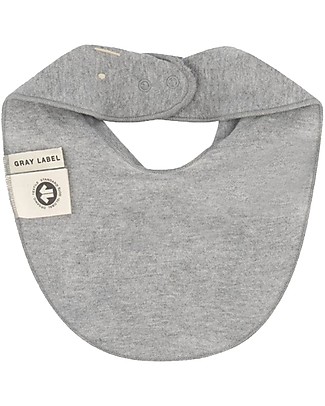 Gray Label Baby Bib - Grey Melange - GOTS Organic Cotton - Super Soft! Bandana Bibs