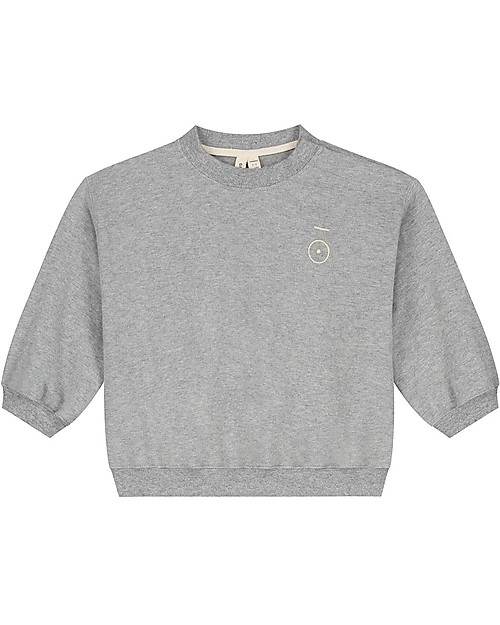 Gray Label Baby Dropped Shoulder Sweater - Grey Melange - Organic Cotton Fleece GOTS Jumpers
