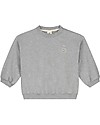 Gray Label Baby Dropped Shoulder Sweater - Grey Melange - Organic Cotton Fleece GOTS Jumpers