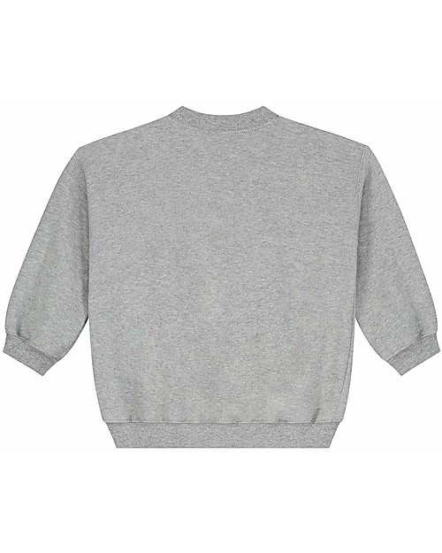 Gray Label Baby Dropped Shoulder Sweater - Grey Melange - Organic Cotton Fleece GOTS Jumpers