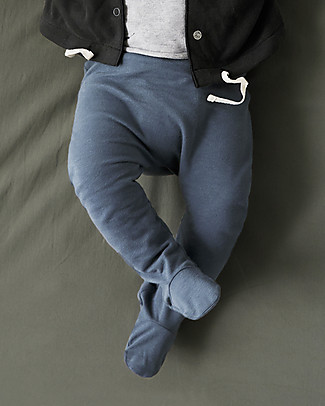 Gray Label Baby Footies, Blue Grey - Organic Cotton Trousers