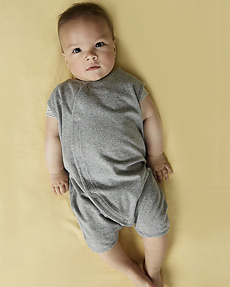 Gray Label Baby Grow - Grey Melange - 100% Organic Cotton Short Rompers