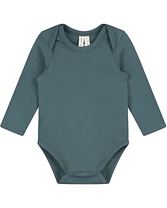 Gray Label Baby Long Sleeved Onesie - Blue Grey - Organic Cotton Long Sleeves Bodies