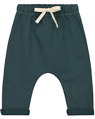 Gray Label Baby Pants - Blue Grey - Elasticated Organic Cotton Fleece Trousers