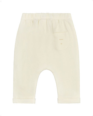 Gray Label Baby Pants - Cream - Elasticated Organic Cotton Fleece Trousers