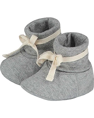 Gray Label Baby Ribbed Booties Grey - Softest Organic Cotton Slippers