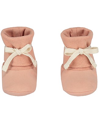 Gray Label Baby Ribbed Booties Rustic Clay - Softest Organic Cotton Slippers
