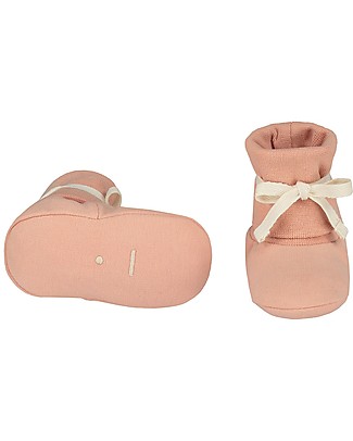 Gray Label Baby Ribbed Booties Rustic Clay - Softest Organic Cotton Slippers
