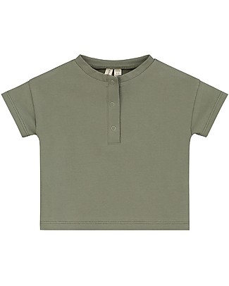Gray Label Baby Short Sleeves Tee Henley - Moss Long Sleeves Tops