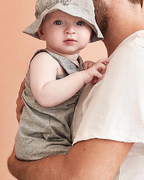 Gray Label Baby Sleeveless Onesie, Grey Melange - Organic cotton Short Rompers