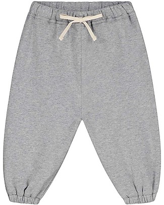 Gray Label Baby Track Pants - Grey Melange - Organic Cotton Fleece GOTS Trousers