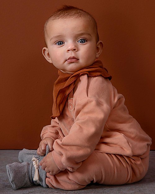 Gray Label Baby Track Pants - Rustic Clay - Organic Cotton Fleece GOTS Trousers